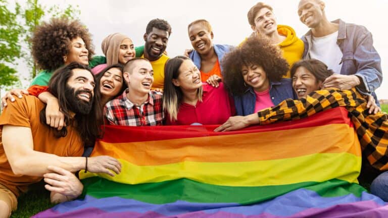 Addressing Eating Disorders in The LGBTQIA+ Community Friends Holding Up LGBT Flag