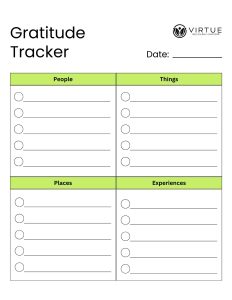 Gratitude Tracker Worksheet